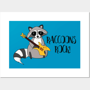 Raccoons Rock! Cute Funny Trash Panda Posters and Art